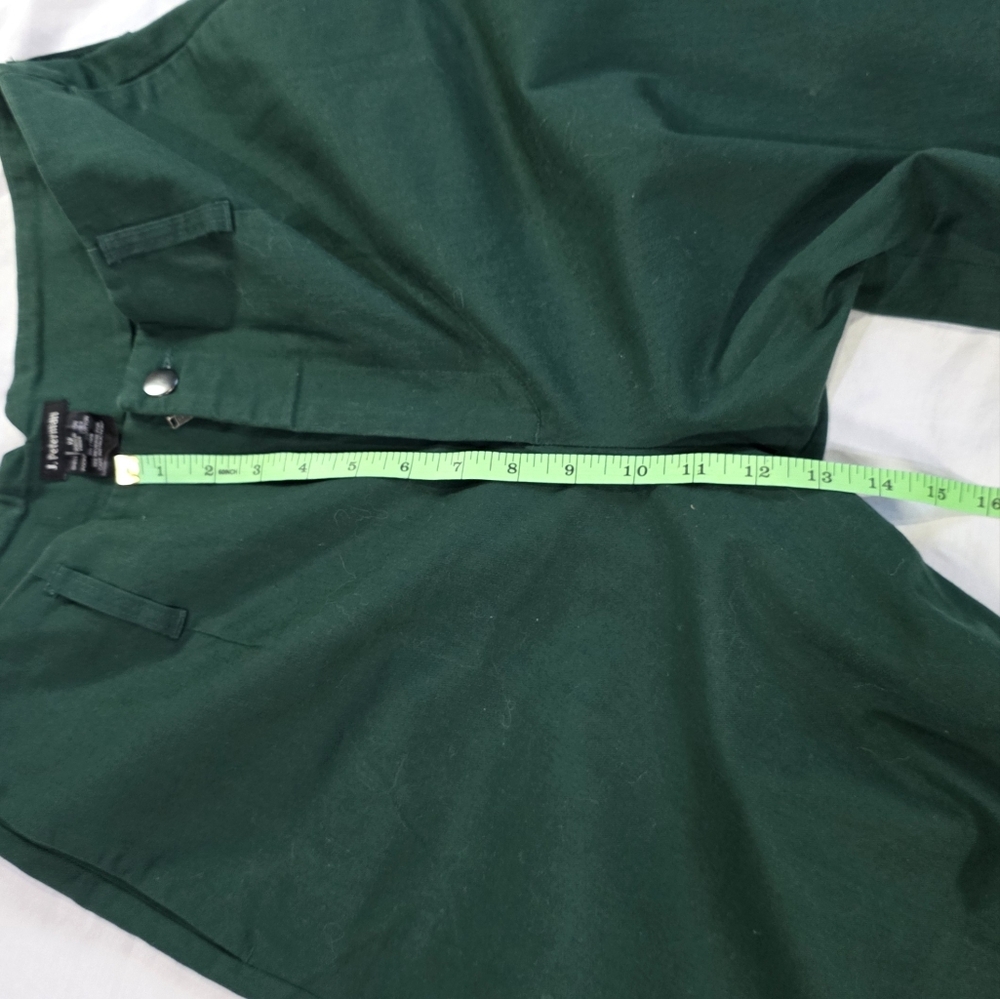 J. Peterman High Rise Wide Leg Hunter Green Twill Pants w/Hollywood Waist. 12 - Picture 7 of 10